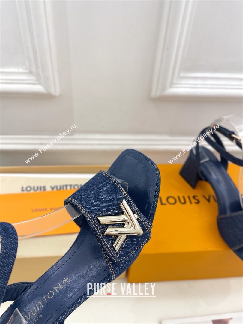 Louis Vuitton Heel 5.5cm blue denim Shake Sandal 1ACHYY 2024 (modeng-240417-01)