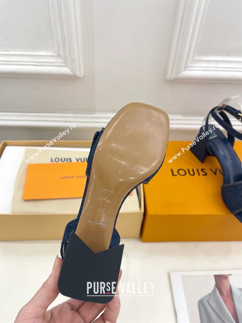 Louis Vuitton Heel 5.5cm blue denim Shake Sandal 1ACHYY 2024 (modeng-240417-01)