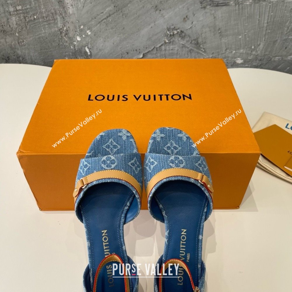 Louis Vuitton blue denim Helios Flat Sandal 1ACMOX 2024 (modeng-240417-05)
