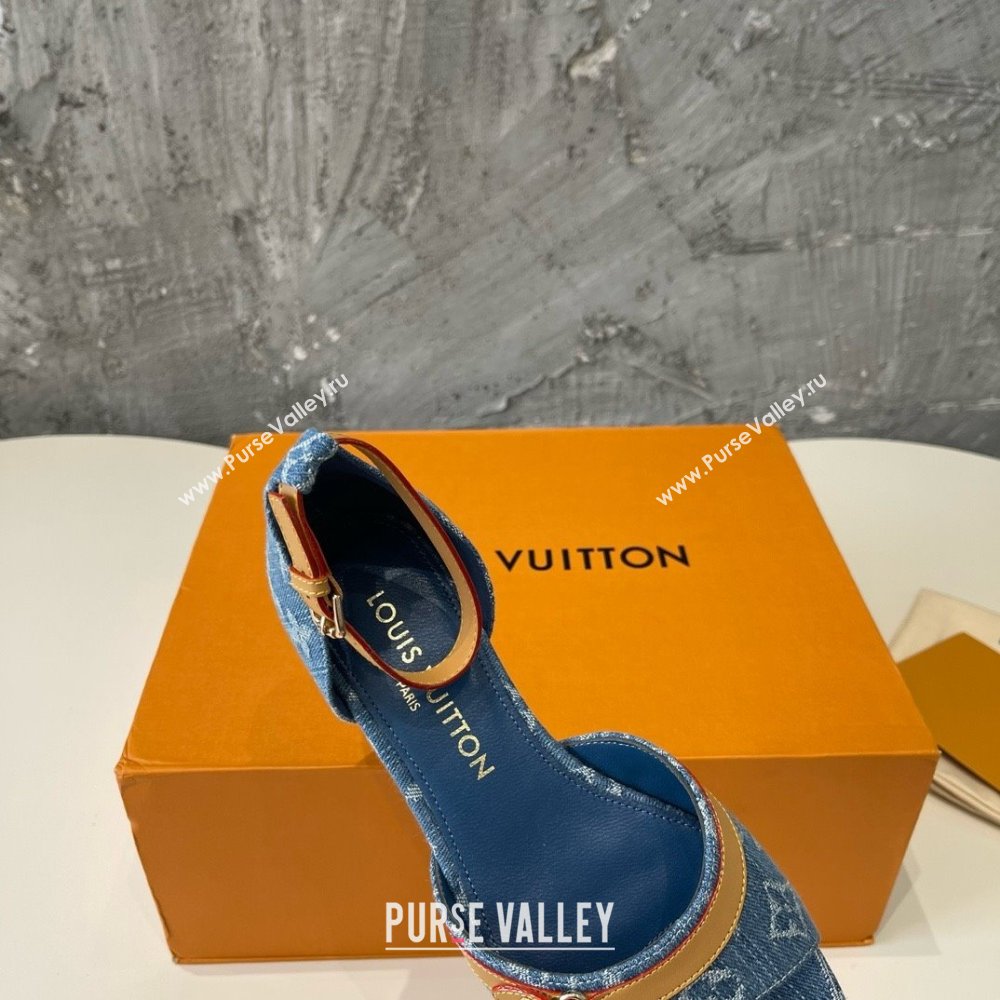 Louis Vuitton blue denim Helios Flat Sandal 1ACMOX 2024 (modeng-240417-05)