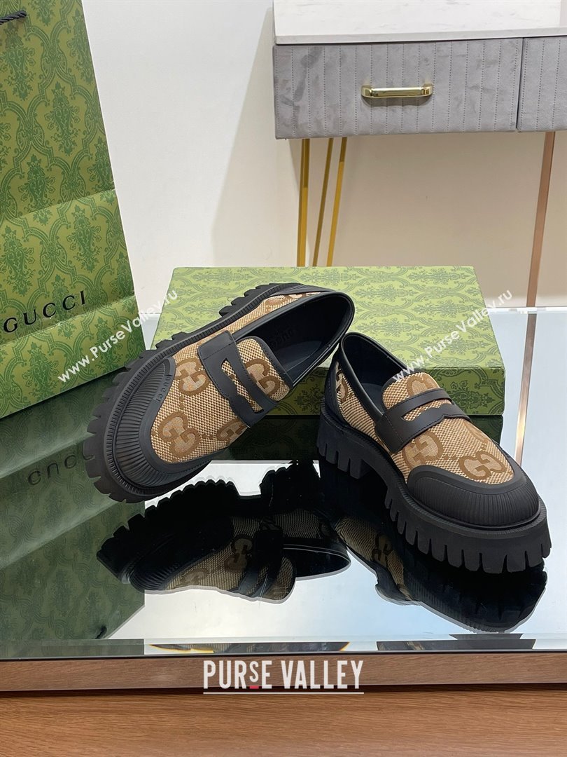 Gucci lug maxi GG loafer GG canvas Camel 2023 (modeng-23103029)