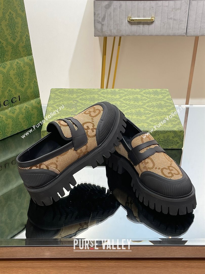 Gucci lug maxi GG loafer GG canvas Camel 2023 (modeng-23103029)