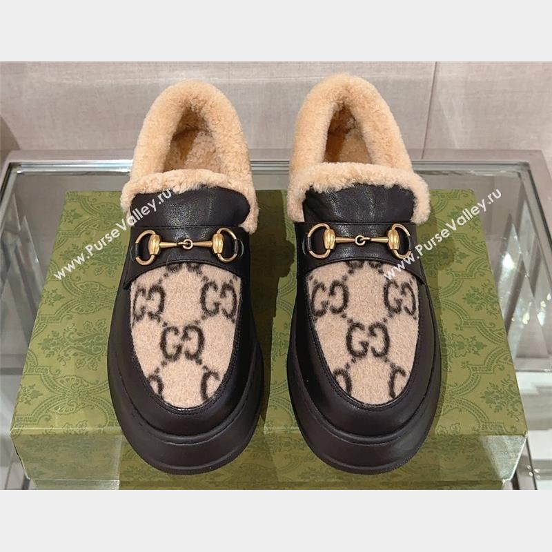 Gucci Wool Shearing Fur Loafer with Horsebit 02 2023 (kaola-23103042)