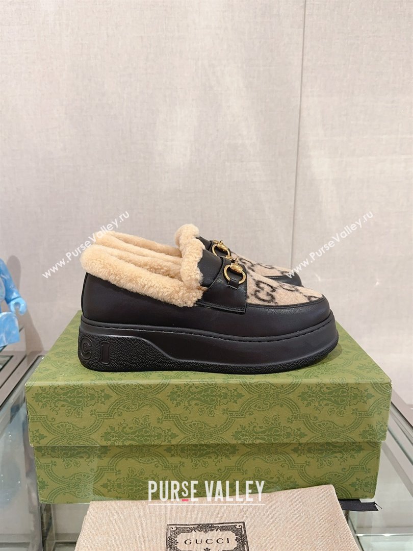 Gucci Wool Shearing Fur Loafer with Horsebit 02 2023 (kaola-23103042)