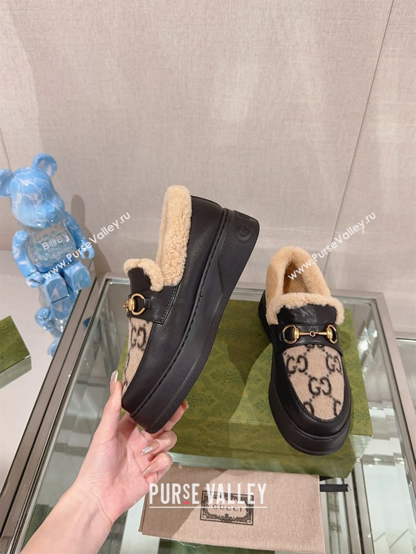 Gucci Wool Shearing Fur Loafer with Horsebit 02 2023 (kaola-23103042)