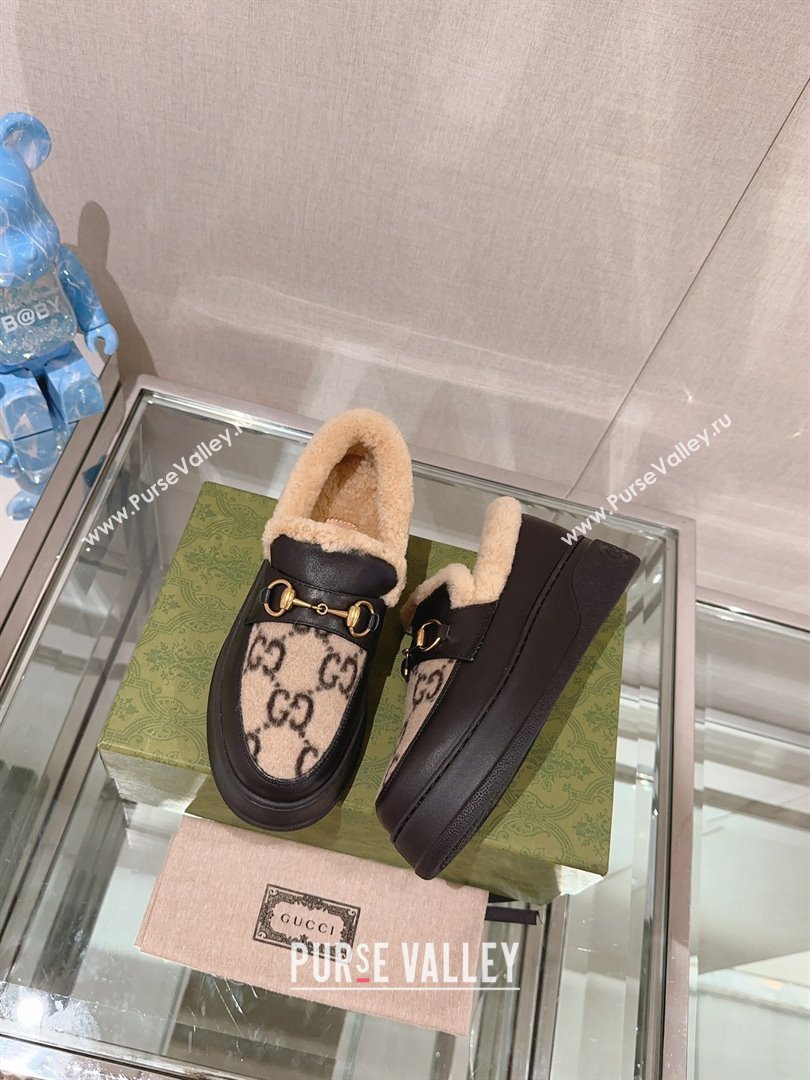 Gucci Wool Shearing Fur Loafer with Horsebit 02 2023 (kaola-23103042)