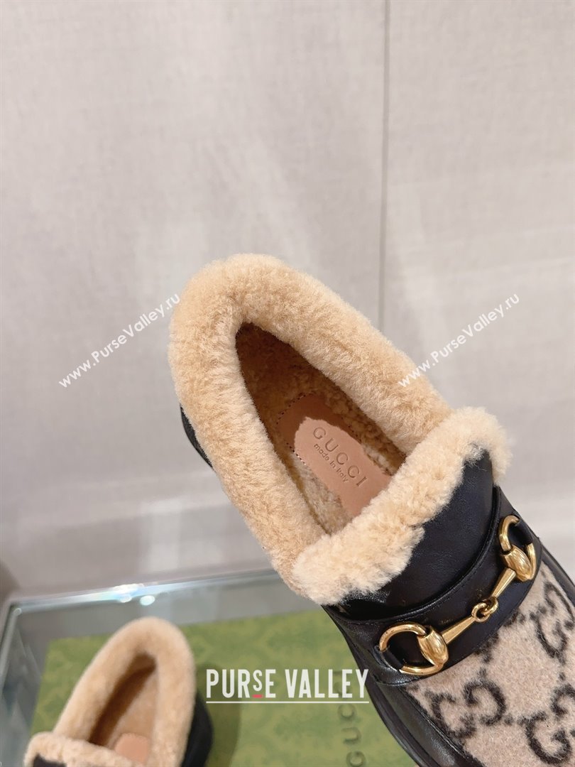 Gucci Wool Shearing Fur Loafer with Horsebit 02 2023 (kaola-23103042)