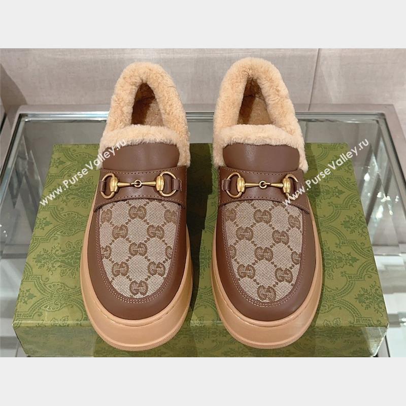 Gucci Wool Shearing Fur Loafer with Horsebit 03 2023 (kaola-23103043)