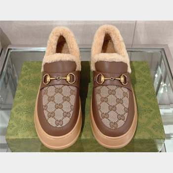 Gucci Wool Shearing Fur Loafer with Horsebit 03 2023 (kaola-23103043)