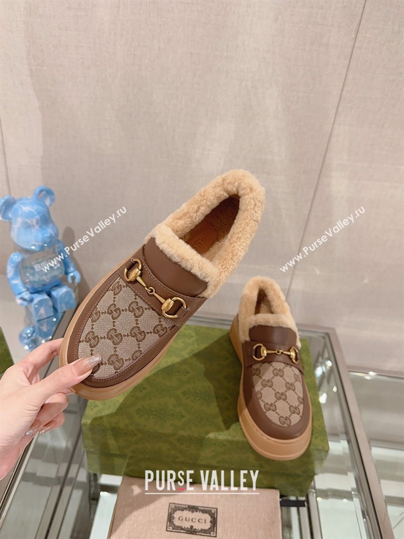 Gucci Wool Shearing Fur Loafer with Horsebit 03 2023 (kaola-23103043)