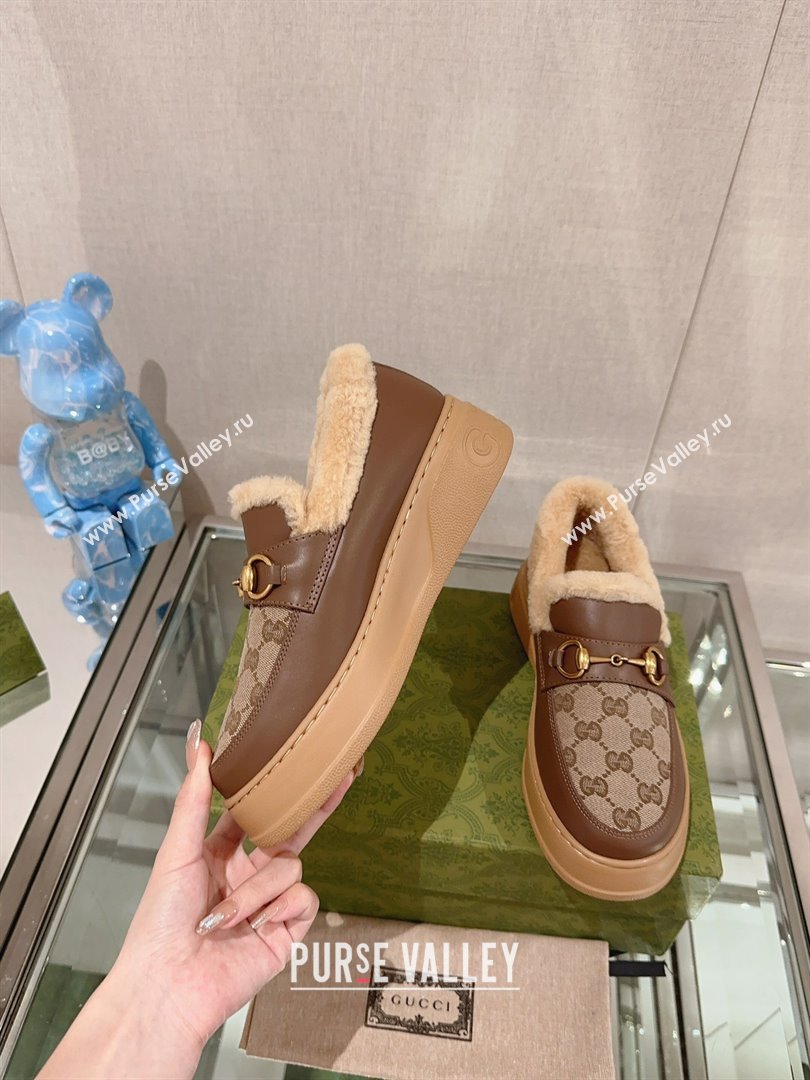 Gucci Wool Shearing Fur Loafer with Horsebit 03 2023 (kaola-23103043)