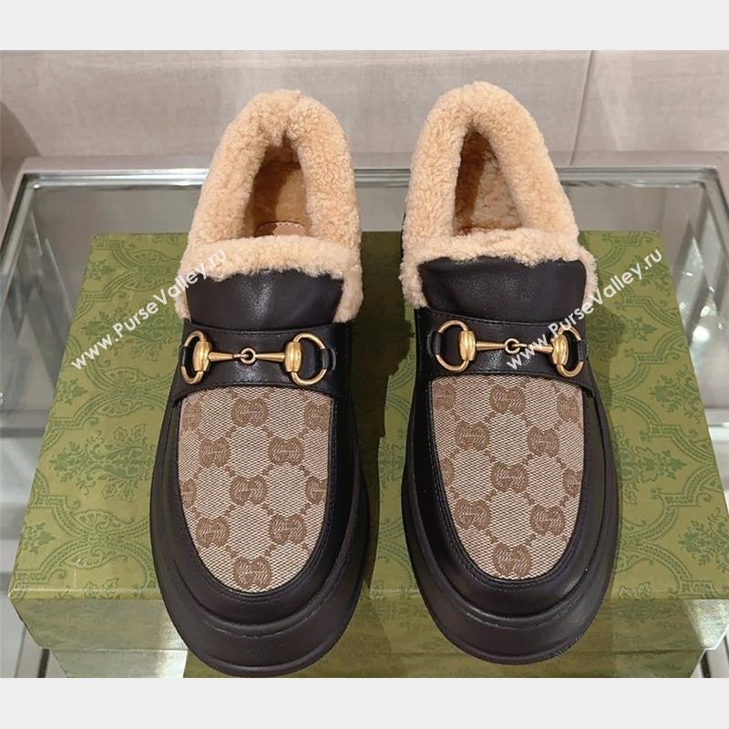 Gucci Wool Shearing Fur Loafer with Horsebit 04 2023 (kaola-23103044)