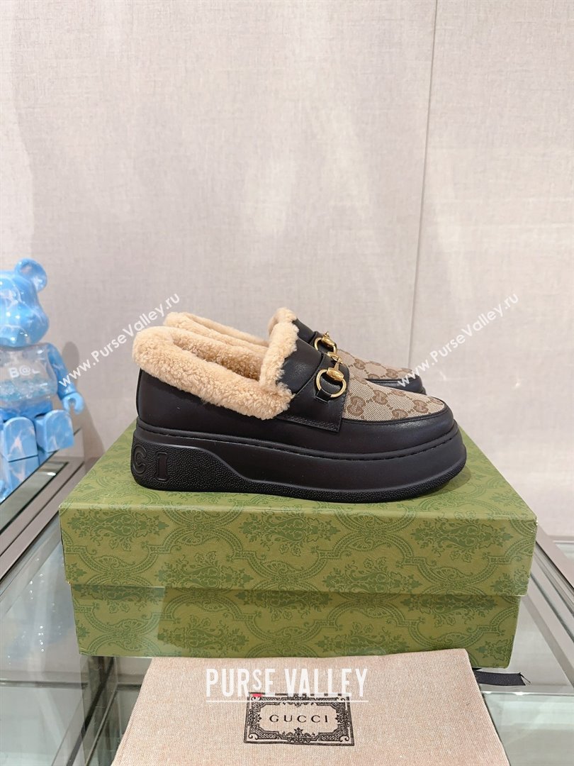 Gucci Wool Shearing Fur Loafer with Horsebit 04 2023 (kaola-23103044)