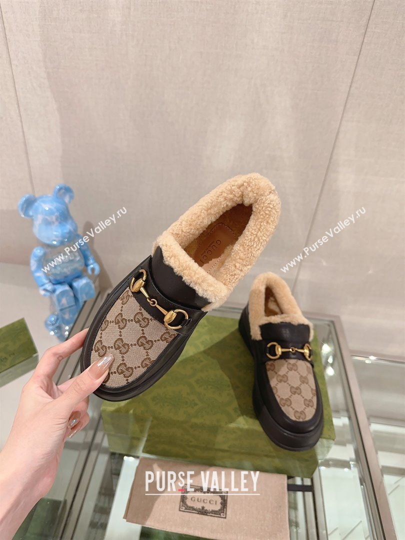 Gucci Wool Shearing Fur Loafer with Horsebit 04 2023 (kaola-23103044)