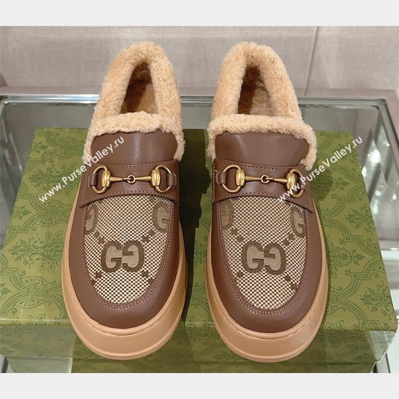 Gucci Wool Shearing Fur Loafer with Horsebit 05 2023 (kaola-23103045)