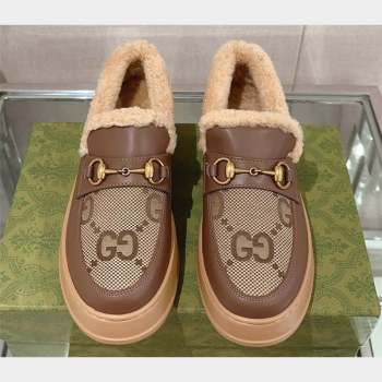 Gucci Wool Shearing Fur Loafer with Horsebit 05 2023 (kaola-23103045)