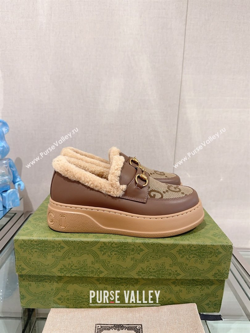 Gucci Wool Shearing Fur Loafer with Horsebit 05 2023 (kaola-23103045)