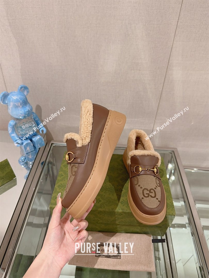 Gucci Wool Shearing Fur Loafer with Horsebit 05 2023 (kaola-23103045)
