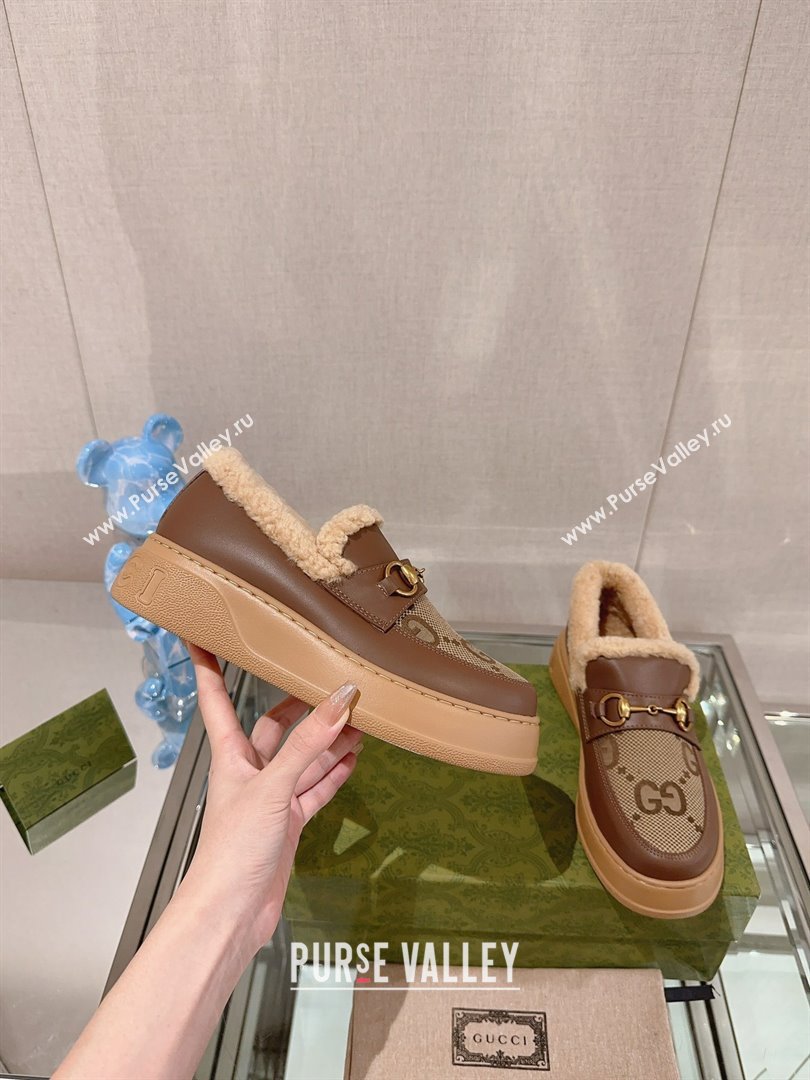 Gucci Wool Shearing Fur Loafer with Horsebit 05 2023 (kaola-23103045)