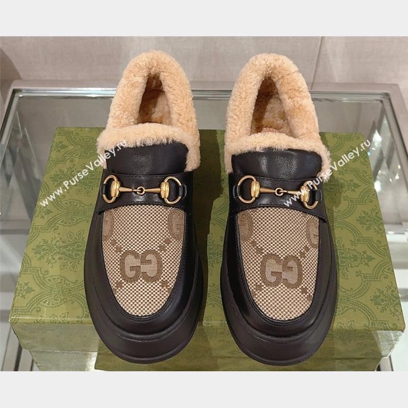 Gucci Wool Shearing Fur Loafer with Horsebit 06 2023 (kaola-23103046)
