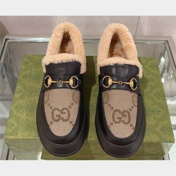 Gucci Wool Shearing Fur Loafer with Horsebit 06 2023 (kaola-23103046)