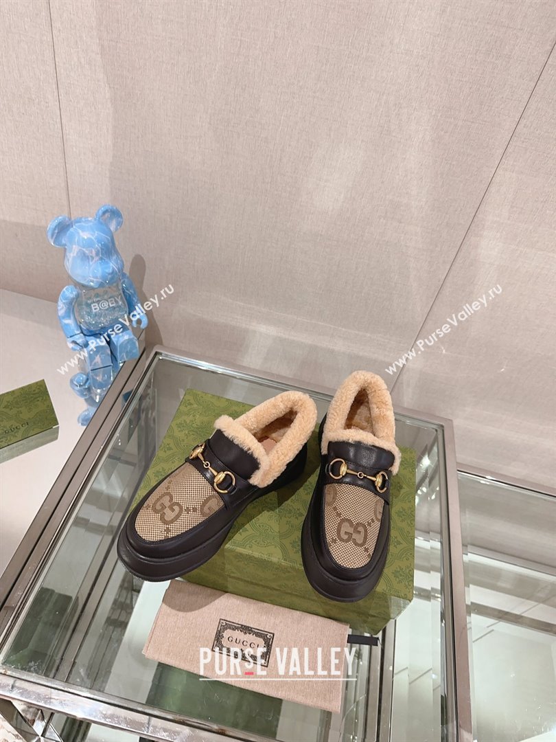 Gucci Wool Shearing Fur Loafer with Horsebit 06 2023 (kaola-23103046)