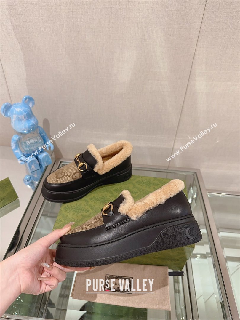 Gucci Wool Shearing Fur Loafer with Horsebit 06 2023 (kaola-23103046)