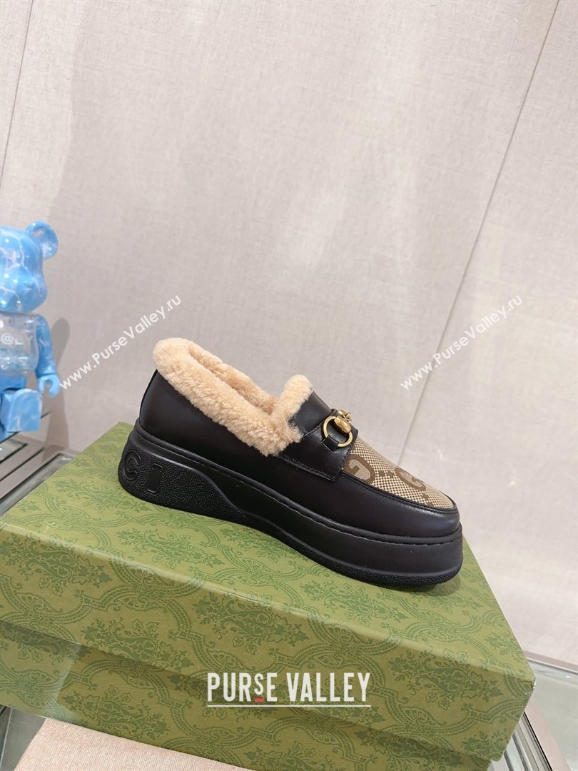 Gucci Wool Shearing Fur Loafer with Horsebit 06 2023 (kaola-23103046)