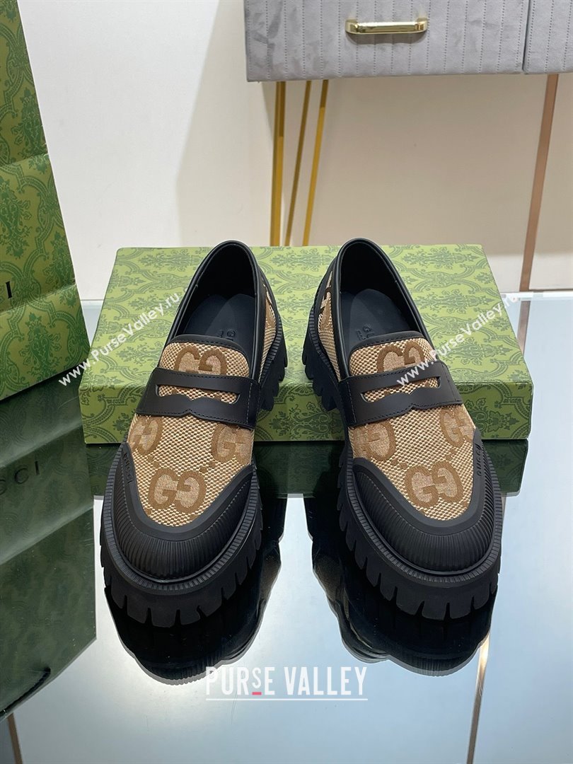 Gucci lug maxi GG loafer GG canvas Camel 2023 (modeng-23103029)