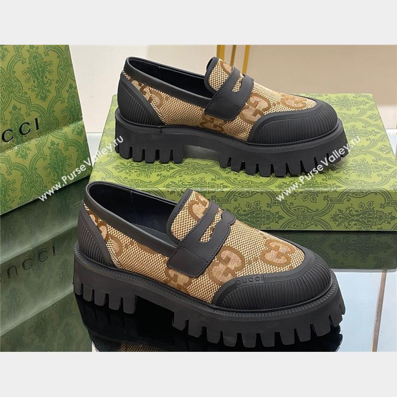 Gucci lug maxi GG loafer GG canvas Camel 2023 (modeng-23103029)