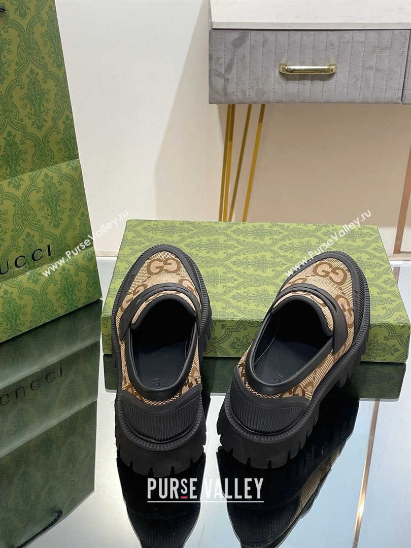 Gucci lug maxi GG loafer GG canvas Camel 2023 (modeng-23103029)