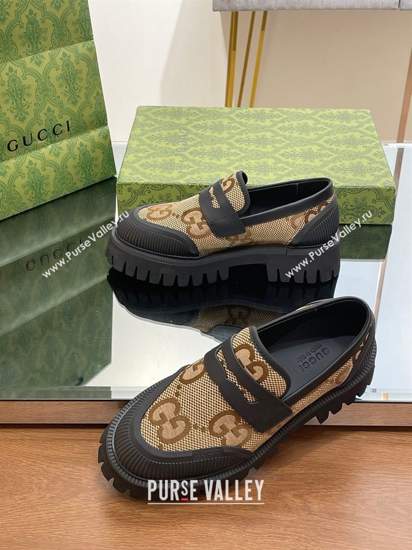Gucci lug maxi GG loafer GG canvas Camel 2023 (modeng-23103029)