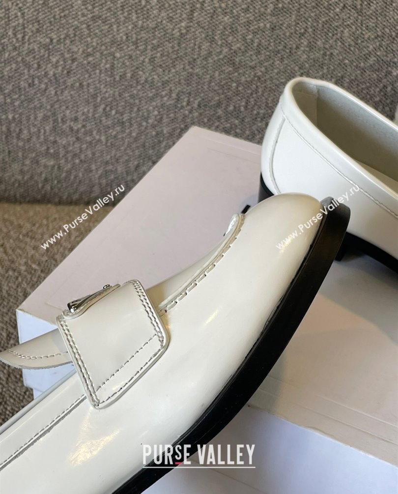 Prada Brushed leather loafers white 1D238M 2023 (kaola-231010-07)