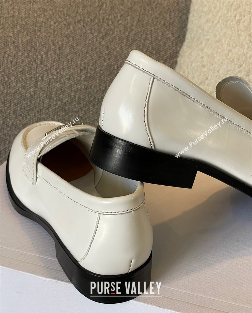 Prada Brushed leather loafers white 1D238M 2023 (kaola-231010-07)