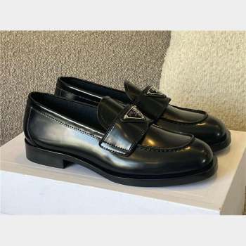 Prada Brushed leather loafers BLACK 1D238M 2023 (kaola-231010-08)