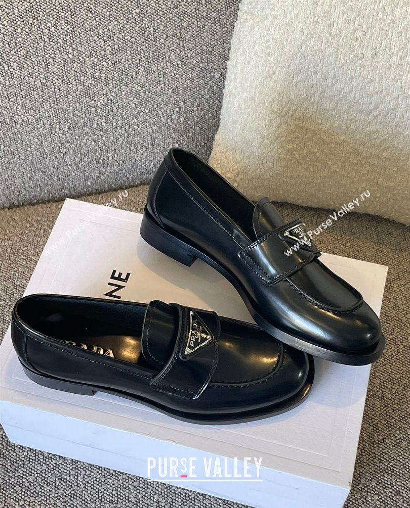 Prada Brushed leather loafers BLACK 1D238M 2023 (kaola-231010-08)