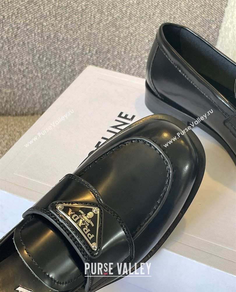 Prada Brushed leather loafers BLACK 1D238M 2023 (kaola-231010-08)
