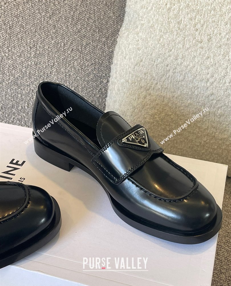 Prada Brushed leather loafers BLACK 1D238M 2023 (kaola-231010-08)