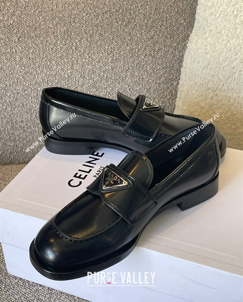 Prada Brushed leather loafers BLACK 1D238M 2023 (kaola-231010-08)