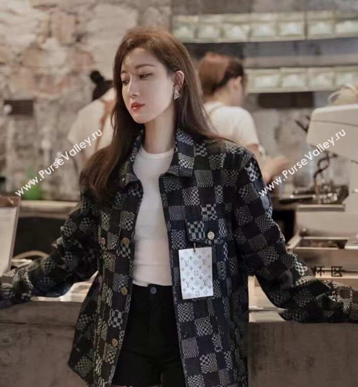 louis vuitton Distorted Damier Denim Jacket 2023 (qiqi-240126-02)