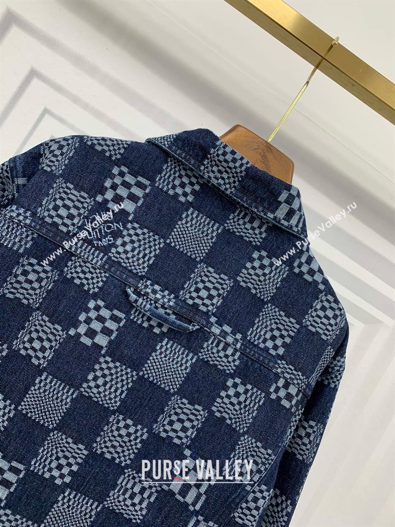 louis vuitton Distorted Damier Denim Jacket 2023 (qiqi-240126-02)