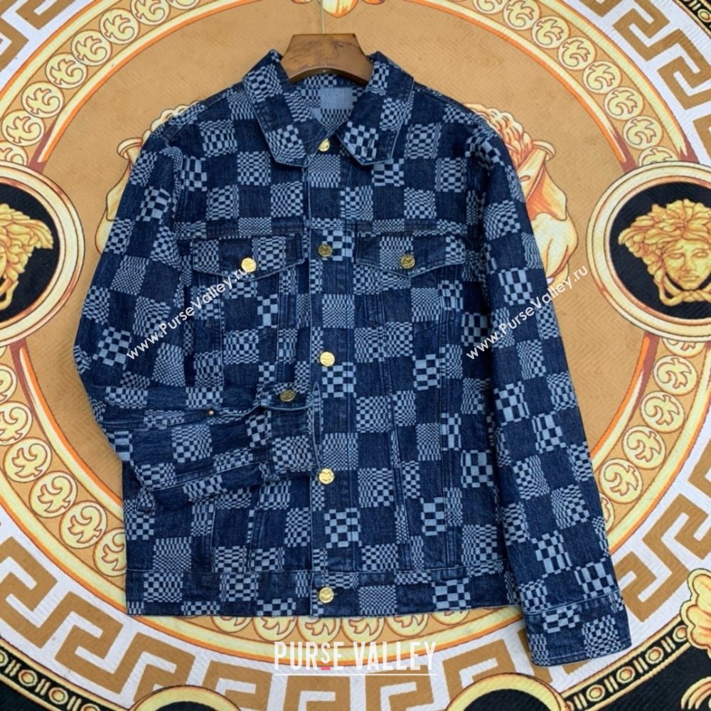 louis vuitton Distorted Damier Denim Jacket 2023 (qiqi-240126-02)