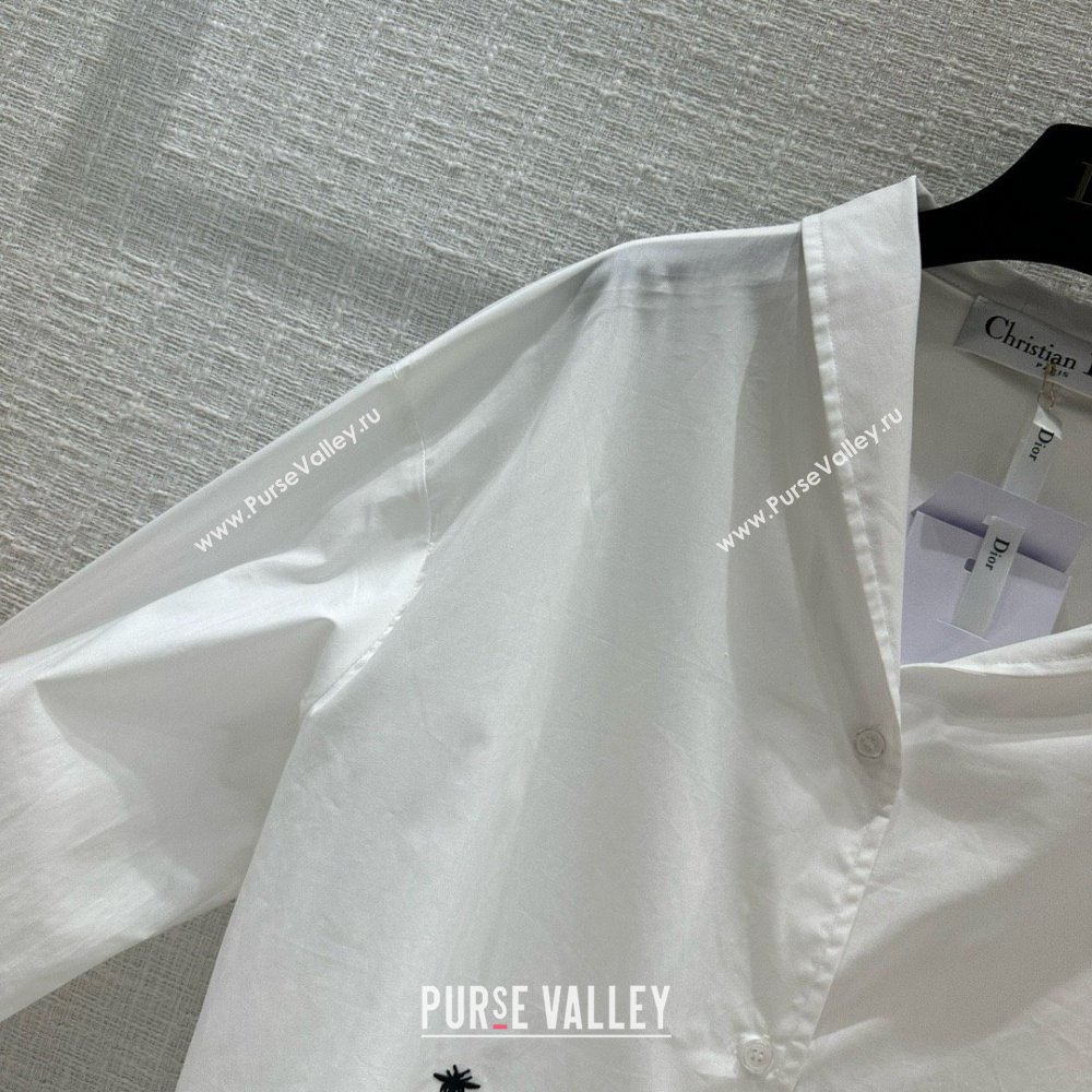 dior white Cotton Poplin Asymmetric Shirt 01 2024 (qiqi-240321-02)