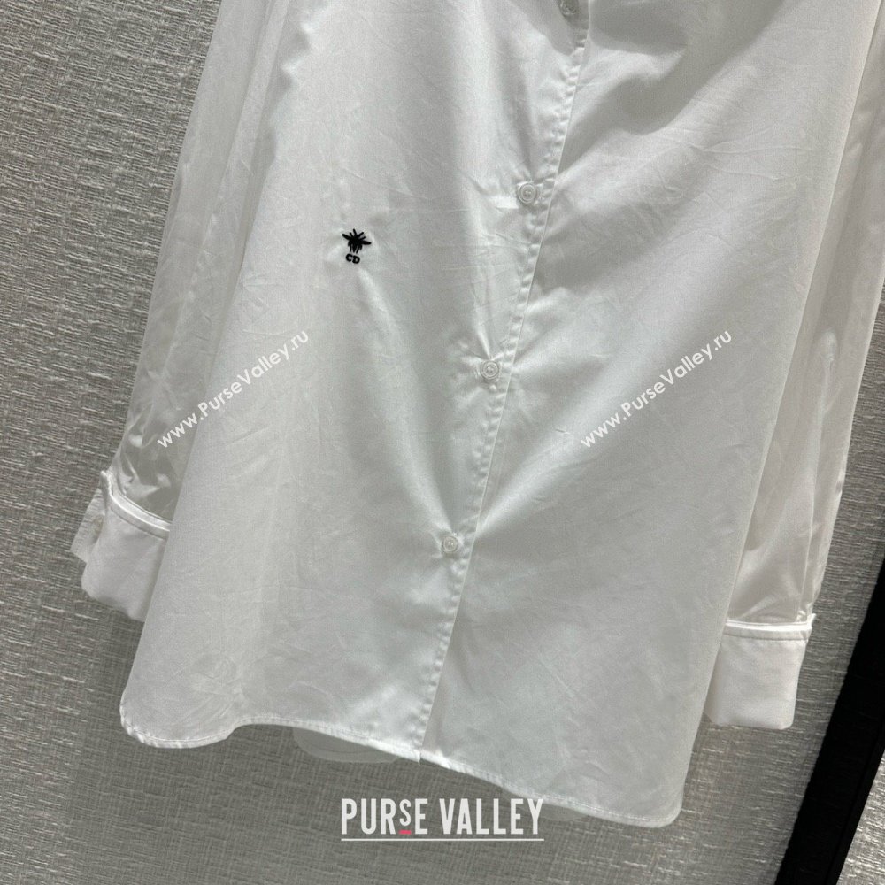 dior white Cotton Poplin Asymmetric Shirt 01 2024 (qiqi-240321-02)