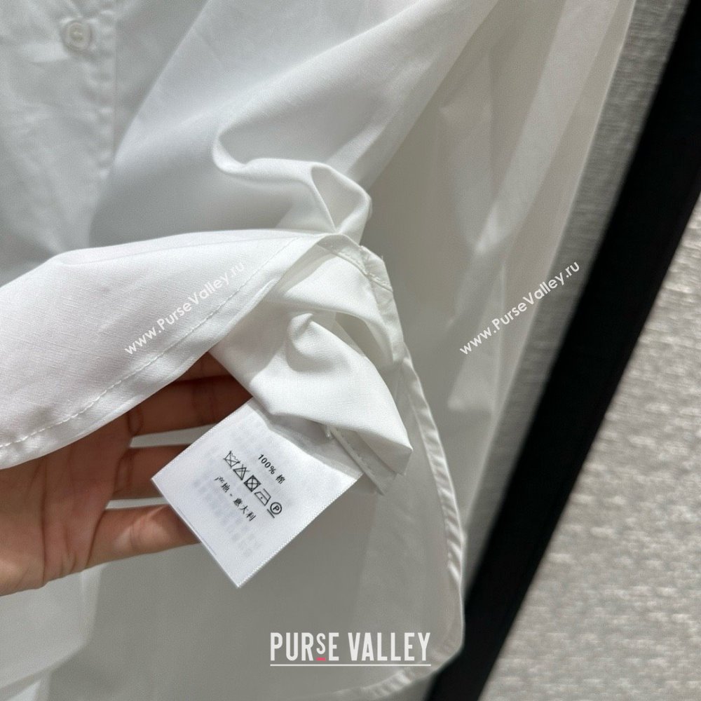 dior white Cotton Poplin Asymmetric Shirt 01 2024 (qiqi-240321-02)