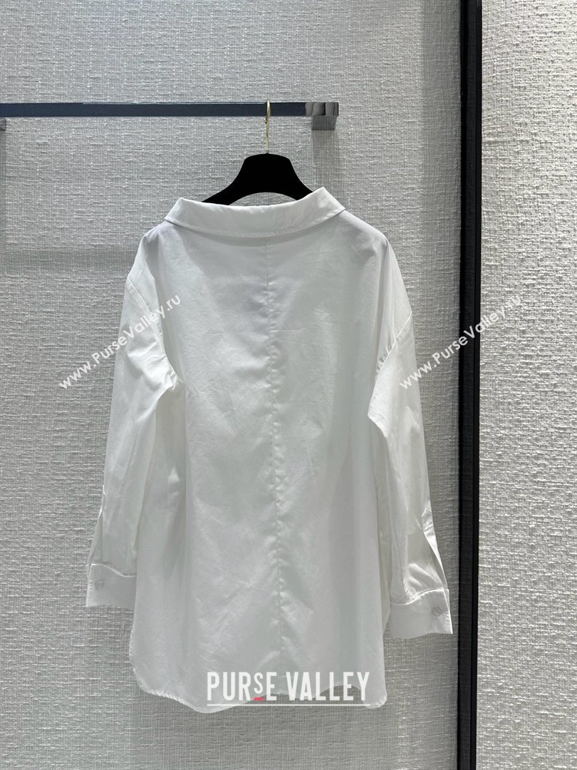 dior white Cotton Poplin Asymmetric Shirt 01 2024 (qiqi-240321-02)