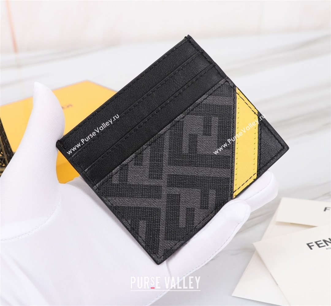 fendi Gray fabric Diagonal card holder (guoguo-231212-02)