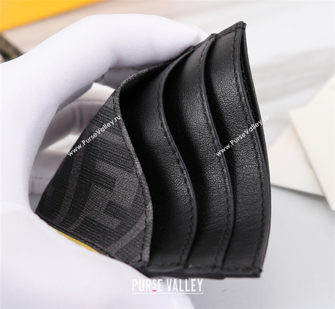 fendi Gray fabric Diagonal card holder (guoguo-231212-02)