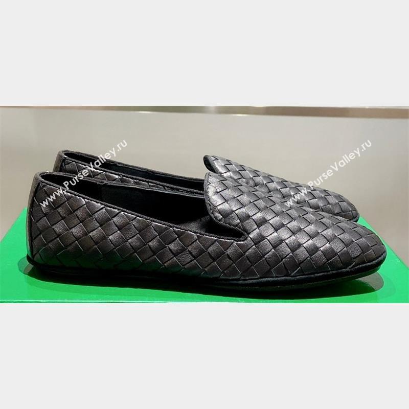 Bottega Veneta Intrecciato Sunday Slippers Loafers Black 2023 (kaola-23103128)