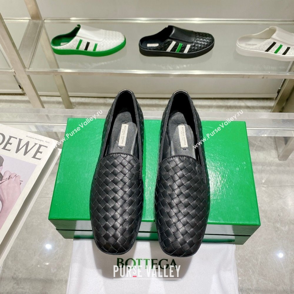 Bottega Veneta Intrecciato Sunday Slippers Loafers Black 2023 (kaola-23103128)